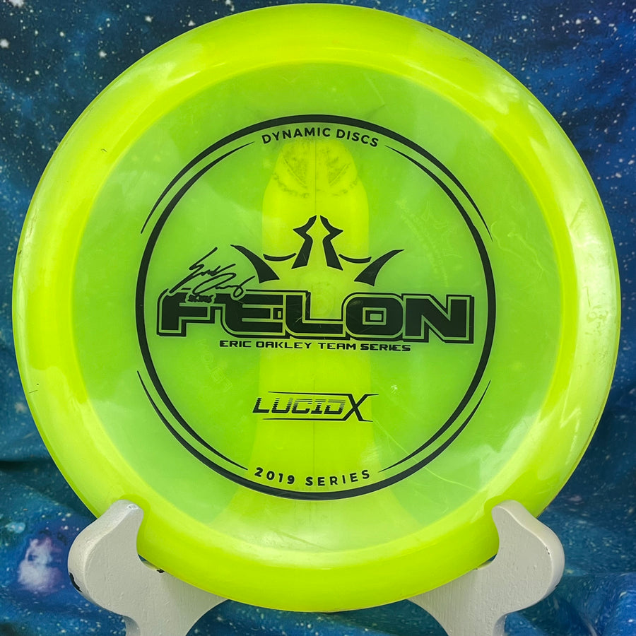 Pre-Owned - Dynamic Discs - Felon (DyeMax, Moonshine, Lucid-X Glimmer, Ricky 2x Raptor Eye Fuzion Orbit)