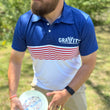 Load image into Gallery viewer, Gravity Performance Polo - USA Red/White/Blue - Gravity Logo
