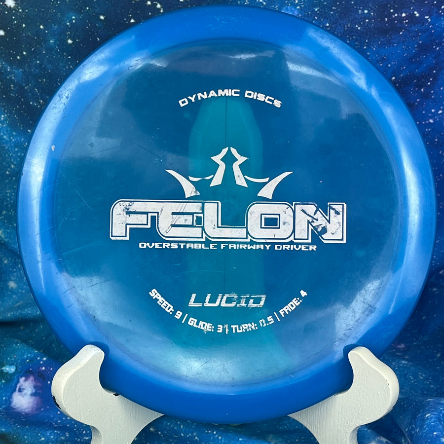 Pre-Owned - Dynamic Discs - Felon (DyeMax, Moonshine, Lucid-X Glimmer, Ricky 2x Raptor Eye Fuzion Orbit)