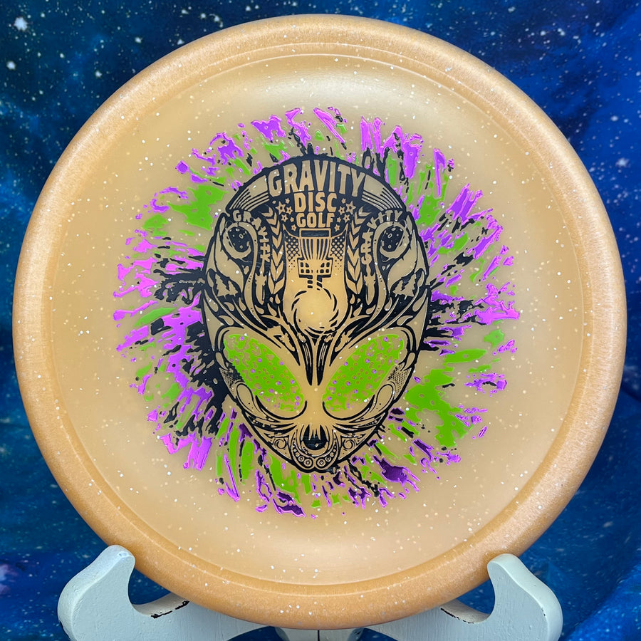 Infinite Discs - Glyph - Metal Flake Glow C-Blend - Neon Alien Head - Special Edition 3-Foil Stamp