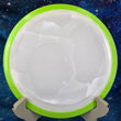 Load image into Gallery viewer, Top-down view of a brand-new blank white Axiom Defy distance driver disc golf disc in Neutron plastic with a lime green GYRO overmold rim.
