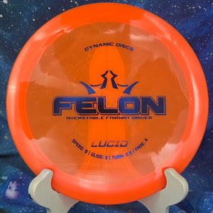 Pre-Owned - Dynamic Discs - Felon (DyeMax, Moonshine, Lucid-X Glimmer, Ricky 2x Raptor Eye Fuzion Orbit)