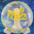 Load image into Gallery viewer, Top-down view of a yellow speckled DGA Pipeline fairway driver disc golf disc in Granite plastic featuring a 2025 Cole Redalen Tour Series metallic foil stamp.
