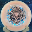 Load image into Gallery viewer, 172g White/Orange Halo S-Blend Glow Emperor featuring a Special Edition 3-foil Alien Head stamp in blue, silver, and black.
