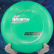 Load image into Gallery viewer, Pre-owned Innova Wraith in green Pro plastic. This variant is rated 9.5/10 for condition, uninked, and scaled at 169g. A high-performance distance driver with a comfortable grip for all weather conditions.
