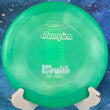 Load image into Gallery viewer, Pre-owned Innova Wraith in translucent green Champion plastic. This variant is rated 7.5/10 for condition, uninked, and scaled at 167g. A durable, overstable distance driver for disc golf players.
