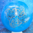 Load image into Gallery viewer, Top-down view of a pre-owned blue Dynamic Discs Felon Chill at the Hill event quad stamp fairway driver disc golf disc in Lucid plastic scaled at 174g in brand new 10 out of 10 uninked condition.

