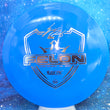 Load image into Gallery viewer, Top-down view of a pre-owned blue Dynamic Discs Felon Eric Oakley 2021 tour series fairway driver disc golf disc in Fuzion X plastic scaled at 174g in brand new 10 out of 10 uninked condition.

