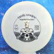 Load image into Gallery viewer, Top-down view of a pre-owned white 2016 Limited Edition Truly Unique Trilogy Man Westside Discs Warship midrange disc golf disc in VIP plastic scaled at 177g in brand new 10 out of 10 uninked condition.
