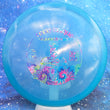 Load image into Gallery viewer, Top-down view of a pre-owned blue 2016 Limited Edition Truly Unique Tyedye Trilogy Man Westside Discs Warship midrange disc golf disc in VIP Metal Flake plastic scaled at 172g in brand new 10 out of 10 uninked condition.
