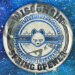 Load image into Gallery viewer, Top-down view of a pre-owned black Westside Harp approach disc golf disc with a blue 2015 event custom stamp.
