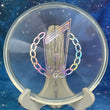 Load image into Gallery viewer, Top-down view of a pre-owned clear VIP Westside Harp approach disc golf disc featuring a big harp stamp in money foil scaled at 173g in brand new 10 out of 10 uninked condition.

