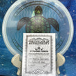 Load image into Gallery viewer, Top-down view of a pre-owned 1 of 45 DyeMax Geometric Sea Turtle signed TH Westside Harp approach disc golf disc in VIP plastic scaled at 172g in brand new 10 out of 10 collector condition with certificate of authenticity.
