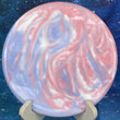 Load image into Gallery viewer, Top-down view of a pre-owned red, white, and blue dyed Westside Harp overstable approach disc golf disc in BT plastic.
