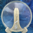 Load image into Gallery viewer, Top-down view of a pre-owned clear VIP Westside Harp approach disc golf disc featuring a mini harp stamp in money foil scaled at 169g in brand new 10 out of 10 uninked condition.
