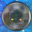 Load image into Gallery viewer, Top-down view of a pre-owned black Westside Harp approach disc golf disc featuring a Wonder Bread pattern stamp.
