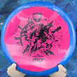 Load image into Gallery viewer, Top-down view of a pre-owned blue and pink Discmania MD1 Special Edition Horizon S-Line midrange disc golf disc scaled at 180g in brand new 10 out of 10 uninked condition.
