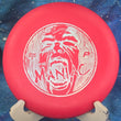 Load image into Gallery viewer, Pre-owned red Discmania P1 Soft P-Line plastic putter, 170g, "The Maniac" specialty edition featuring a white "penned" Innova-made 2-ring stamp in 8/10 inked condition.
