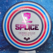 Load image into Gallery viewer, Top-down view of a pre-owned red, white, blue, and black spin-dyed Discmania Splice very overstable fairway driver disc golf disc in Neo plastic scaled at 173g in 9 out of 10 uninked condition.
