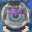 Load image into Gallery viewer, Top-down view of a black and blue pre-owned Infinite Discs Czar distance driver disc golf disc in First Flight Swirl S-Line plastic rated 9.5/10 condition.
