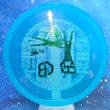 Load image into Gallery viewer, Top-down view of a blue pre-owned Latitude 64 Sinus putter disc golf disc in Opto plastic featuring a Handeye bottom stamp rated 9.5/10 condition.
