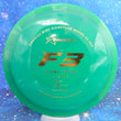 Load image into Gallery viewer, Top-down view of a pre-owned green Prodigy F3 Isaac Robinson 4x Hotlanta Champion commemorative fairway driver disc golf disc in 400 plastic scaled at 172g in 9 out of 10 uninked condition.
