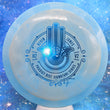 Load image into Gallery viewer, Top-down view of a pre-owned blue Kevin Jones Signature Series Prodigy H2v2 hybrid distance driver disc golf disc in 750 Spectrum plastic scaled at 173g in 8 out of 10 uninked condition.
