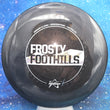 Load image into Gallery viewer, Top-down view of a pre-owned black Prodigy PA-5 understable putt and approach disc golf disc in 500 Glimmer plastic featuring a Frosty Foothills custom stamp scaled at 175g in 9 out of 10 uninked condition.

