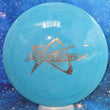Load image into Gallery viewer, Top-down view of a pre-owned blue Prodigy X3 distance driver disc golf disc featuring a Satellite stamp in 400 plastic scaled at 171g in 9 out of 10 uninked condition.
