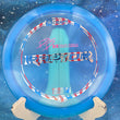 Load image into Gallery viewer, Top-down view of a pre-owned blue Paige Pierce signature Discraft Raptor fairway driver disc golf disc in Z Line plastic scaled at 171g in 8.5 out of 10 light ink condition.
