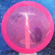 Load image into Gallery viewer, Top-down view of a pre-owned clear 2019 Paige Pierce signature Dynamic Discs Convict fairway driver disc golf disc in Lucid-X plastic scaled at 169g in 10 out of 10 uninked bag kept condition.
