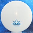 Load image into Gallery viewer, Top-down view of a pre-owned white mini stamped Dynamic Discs Culprit overstable approach disc golf disc in Classic Blend plastic scaled at 174g in 9.5 out of 10 uninked bag kept storage wear condition.

