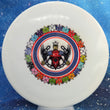 Load image into Gallery viewer, Top-down view of a pre-owned white Team Truly Unique Test Stamp Dynamic Discs Justice midrange disc golf disc in Fuzion DyeMax plastic scaled at 170g in 10 out of 10 uninked condition.

