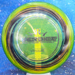 Load image into Gallery viewer, Top-down view of a pre-owned dyed multicolor 2020 Chris Clemons Dynamic Discs Verdict midrange disc golf disc in Lucid-X plastic scaled at 178g in 10 out of 10 uninked condition.
