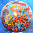 Load image into Gallery viewer, Top-down view of a pre-owned truly unique multicolor Trilogy Man Dynamic Discs Verdict midrange disc golf disc in DyeMax plastic scaled at 178g in 10 out of 10 uninked condition.
