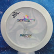 Load image into Gallery viewer, Top-down view of a pre-owned dyed multicolor Huk Lab bottom stamped Innova Destroyer distance driver disc golf disc in Jelly Bean Star plastic scaled at 172g in 9 out of 10 inked condition.
