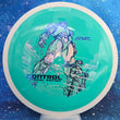 Load image into Gallery viewer, Top-down view of a pre-owned blue with white rim Special Edition MVP Control distance driver disc golf disc in Neutron plastic scaled at 173g in 9 out of 10 uninked condition.
