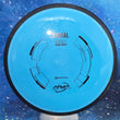 Load image into Gallery viewer, Top-down view of a pre-owned blue swirl MVP Disc Sports Signal fairway driver disc golf disc in Neutron plastic with black GYRO rim scaled at 170g in 7.5 out of 10 inked condition.
