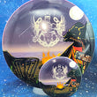Load image into Gallery viewer, Top-down view of a pre-owned white Chill At The Hill custom printed Westside Discs Bard midrange disc golf disc in Tournament DyeMax plastic with matching mini scaled at 178g in 10 out of 10 uninked bag kept condition.
