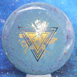 Load image into Gallery viewer, Top-down view of a brand new Prodigy Special Edition Throwing Astro A5 approach disc golf disc in 400 Fractal plastic featuring a holographic astronaut foil stamp.
