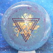 Load image into Gallery viewer, Top-down view of a brand new Prodigy Special Edition Throwing Astro A5 approach disc golf disc in 400 Fractal plastic featuring a holographic astronaut foil stamp.
