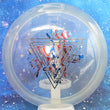 Load image into Gallery viewer, Top-down view of a brand new clear Prodigy Special Edition Throwing Astro FX-4 fairway driver disc golf disc in 400 plastic featuring a black circles and American flag holographic foil stamp.
