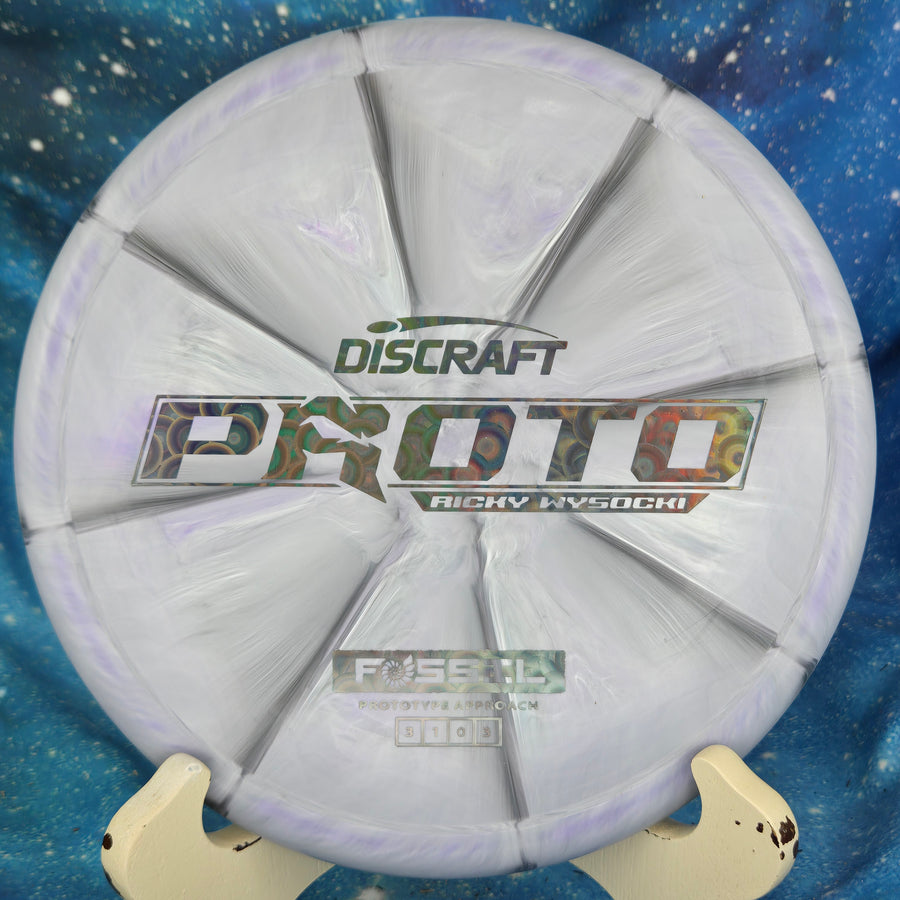 Rickard-Wysocki-Discraft-Fossil-Prototype-CT-Swirl-Disc-Golf Grey Black 