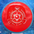 Load image into Gallery viewer, New Axiom Discs Fireball - Blue Swirl Rim with Red Core - Premium Neutron Plastic - Silver Holographic Stamp - 172g.
