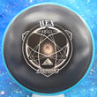 Load image into Gallery viewer, New Blue Rim with Black Core Axiom Discs Hex in Premium Fission Plastic - Silver Stamp - 165g.
