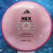 Load image into Gallery viewer, New Pink Swirl Rim with Metallic Pink Core Axiom Discs Hex in Premium Plasma Plastic - Black and Silver Holographic Stamp - 177g.
