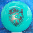 Load image into Gallery viewer, Blue Swirl Rim and Teal Neutron Plastic Axiom Simon Line Bokeh Unearthed Stamp - 172g - Dark Stars Stamp.
