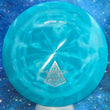 Load image into Gallery viewer, Blue Swirl Tournament Orbit Plastic Westside Discs Sampo Rill Stamp - 174g - Silver Holographic Stamp.

