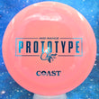 Load image into Gallery viewer, New Light Pink Swirl Climo Disc Golf Coast in Prototype Signature Line Plastic - Blue Holographic Stamp - 169g.
