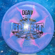 Load image into Gallery viewer, New DGA Blast Sullivan Tipton Tour Series Midrange in Proline Swirl Plastic - Purple and Pink Swirl with Silver Holographic Stamp - 170g.
